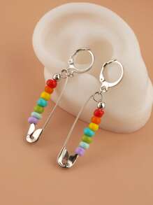 Hoa tai thả thiết kế ghim - Bạc - Xem 3