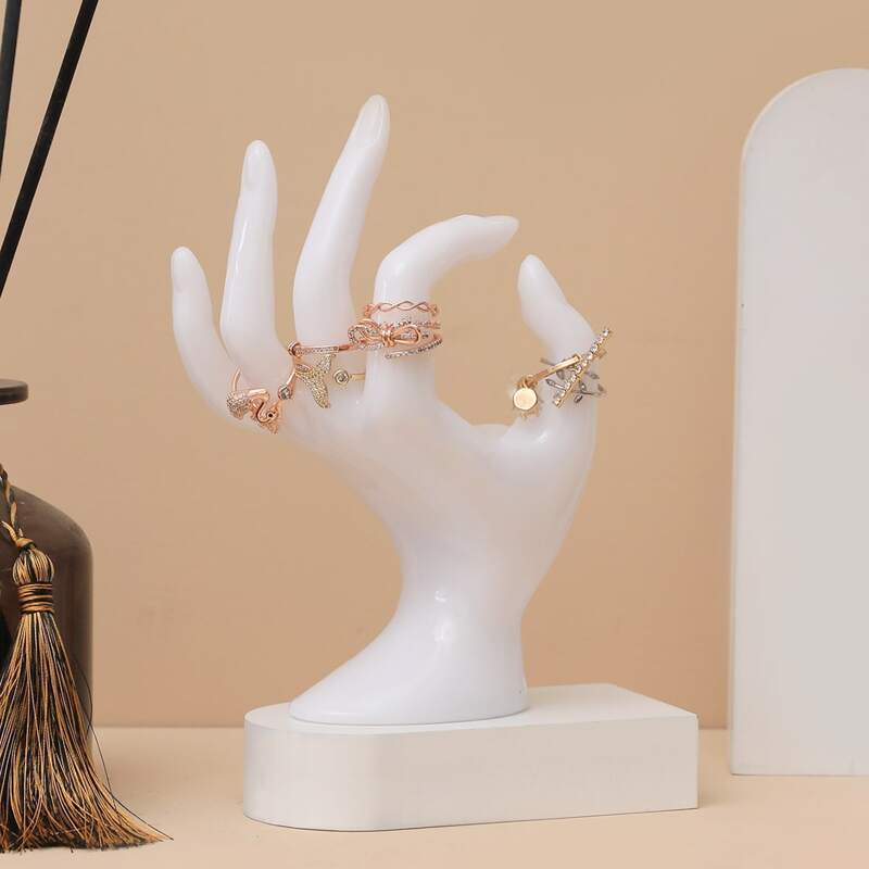 

1pc Gesture Shaped Jewelry Storage Rack, White