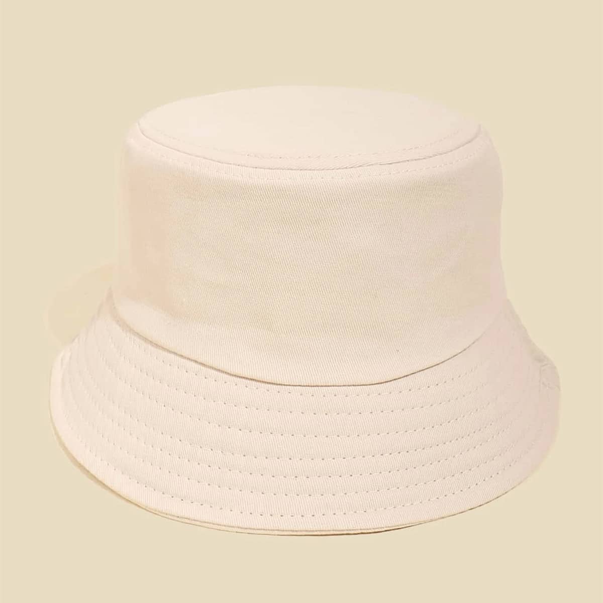 

Simple Solid Bucket Hat, Beige