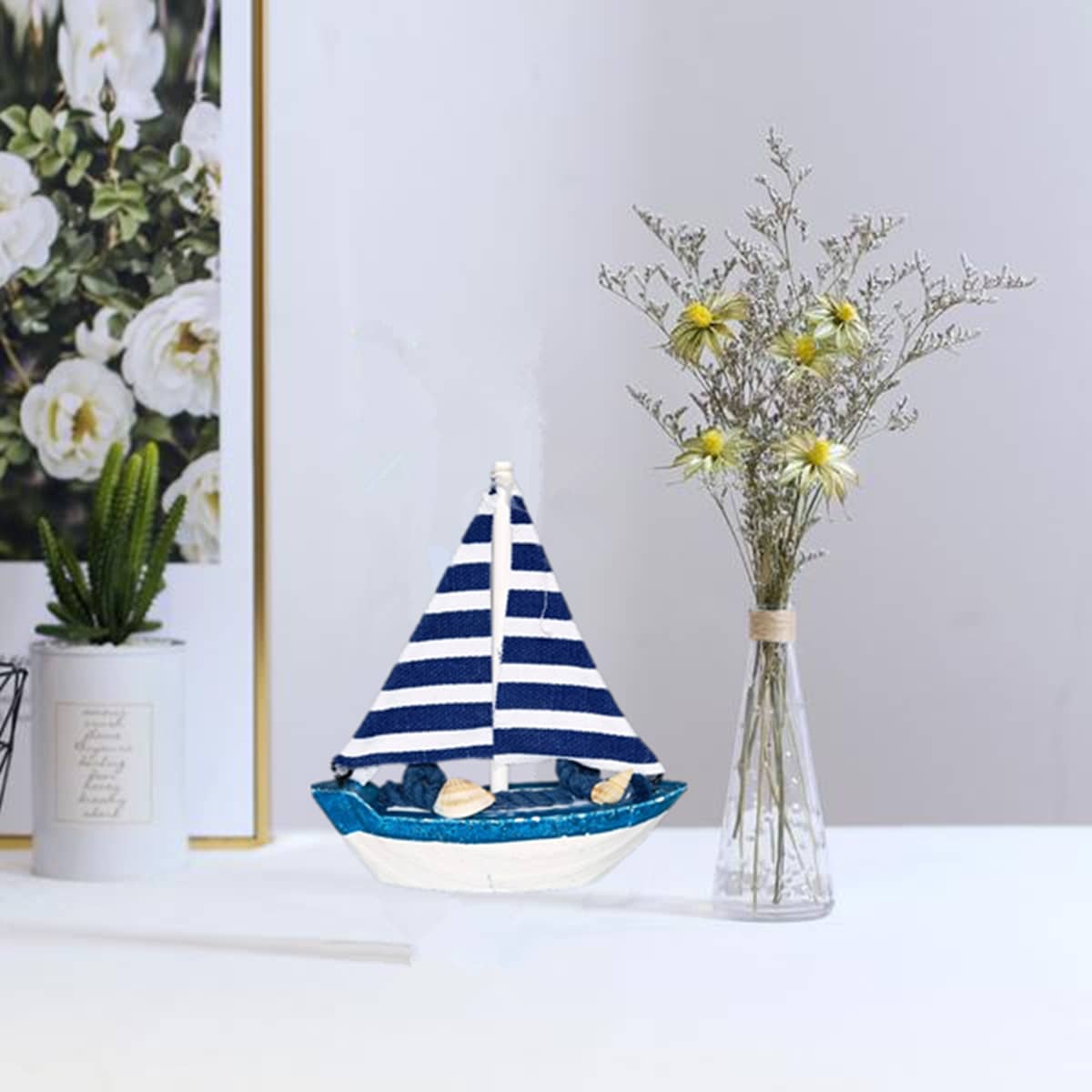 

Sailboat Design Art Decoration, Navy blue