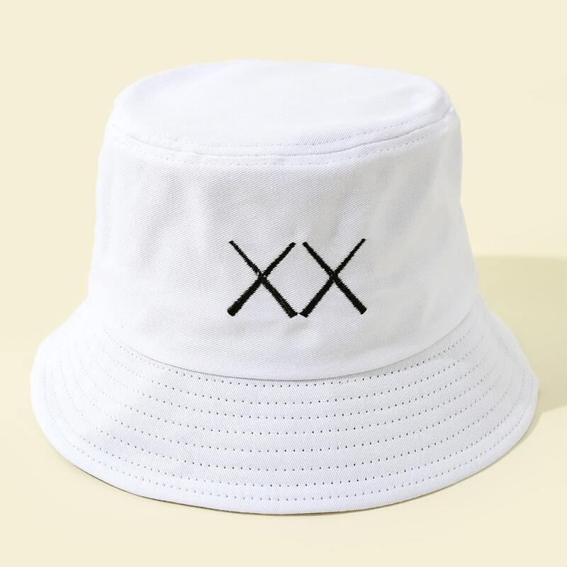 

Cross Embroidery Bucket Hat, White