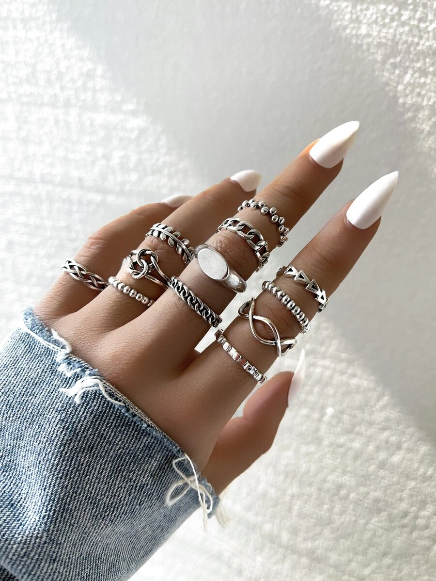 12pcs Simple Ring