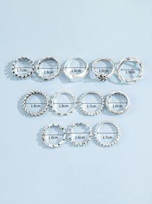 12pcs Simple Ring