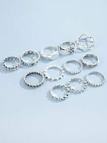 12pcs Simple Ring