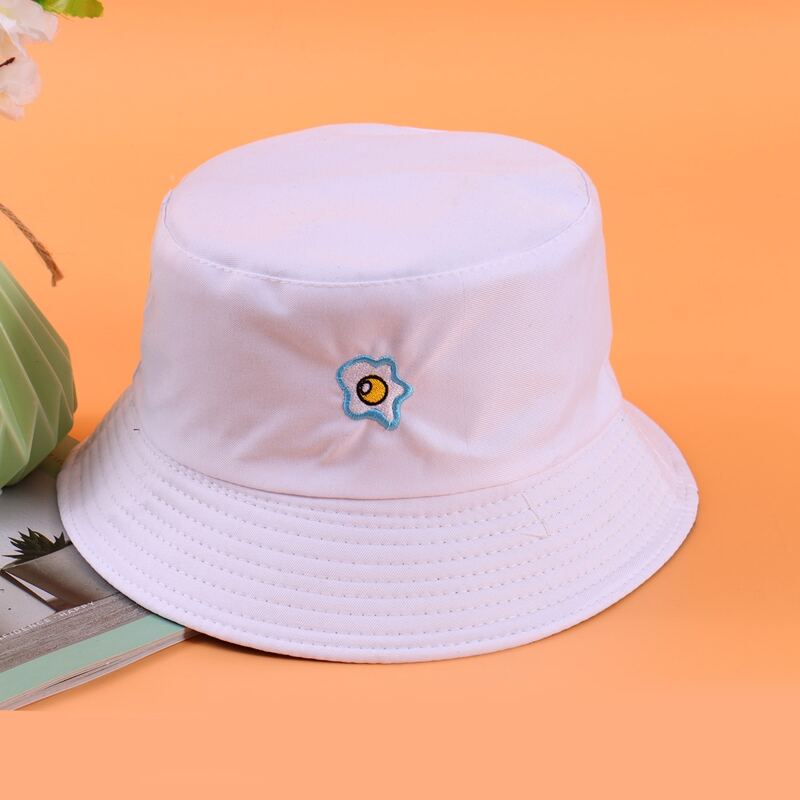 

Embroidery Decor Bucket Hat, White