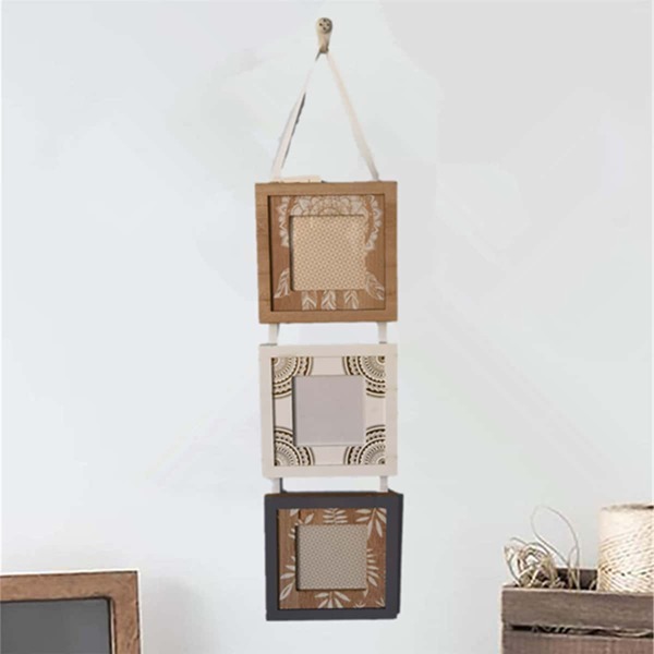 

1pc Vintage Hanging Photo Frame, Multicolor