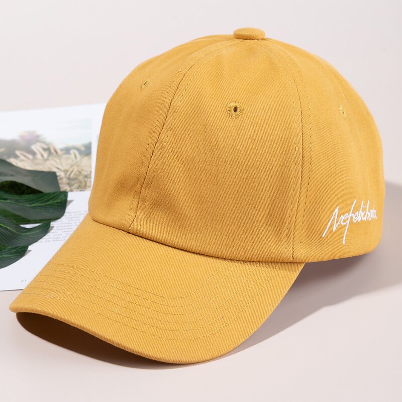 

Letter Embroidery Baseball Cap, Mustard yellow