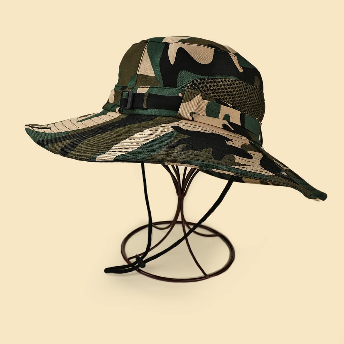 

Camo Print Hiking Hat, Multicolor