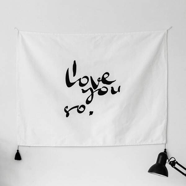 

Slogan Graphic Tapestry, White