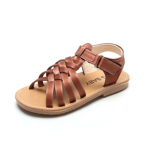 

Toddler Girls Braided Strappy Sandals, Brown