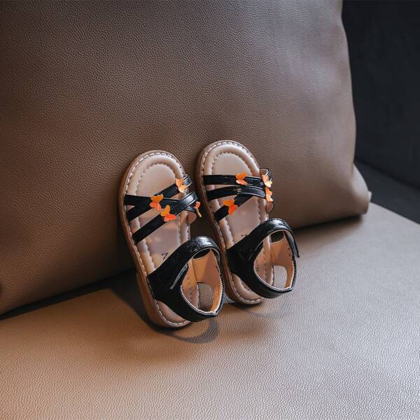 

Toddler Girls Butterfly Decor Sandals, Black