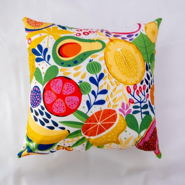 

Fruit Print Cushion Cover Without Filler, Multicolor