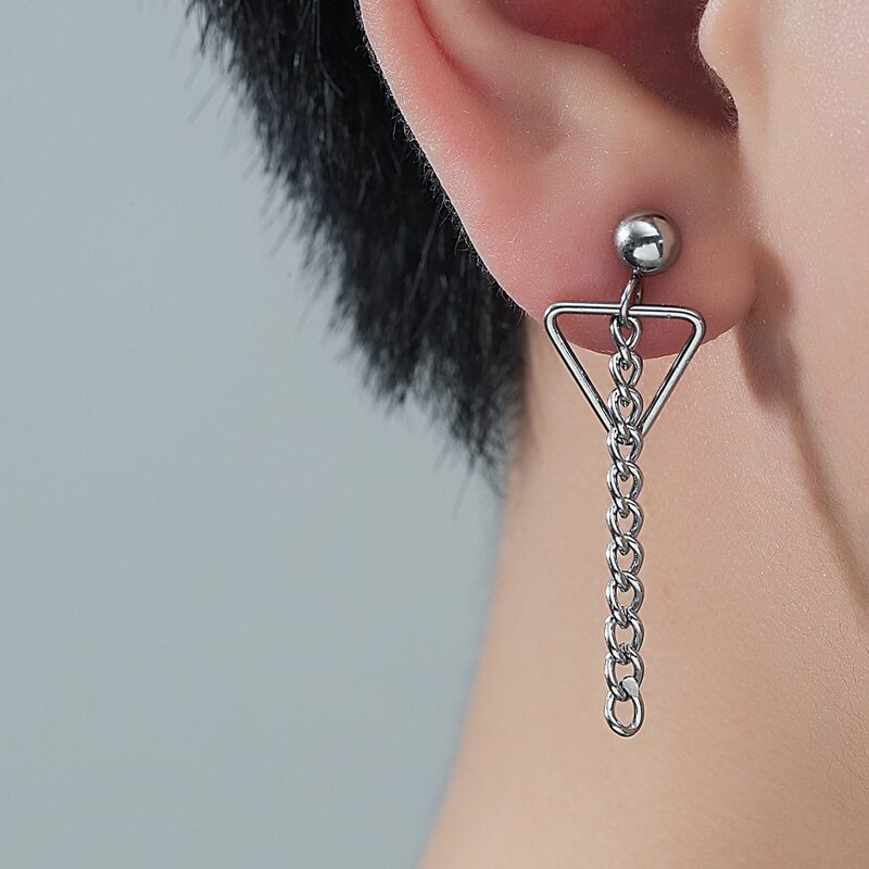 

Guys Geo Drop Earrings, Silver