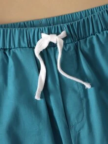 SHEIN 男孩字母和仙人掌圖案上衣和短褲套裝 - 彩色 - 查看 4