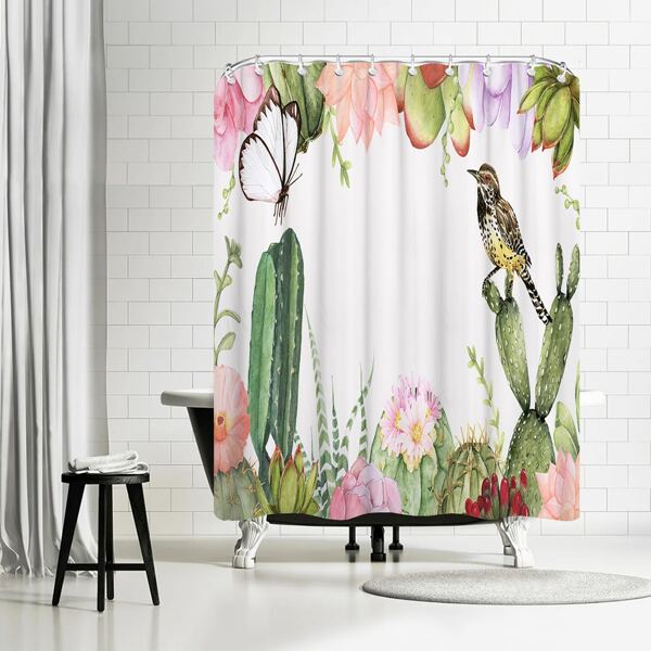 

Cactus Print Shower Curtain, Multicolor