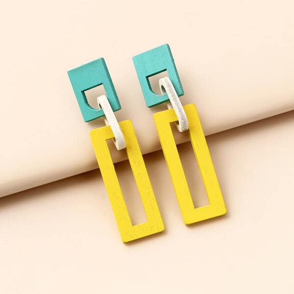 

Geo Link Drop Earrings, Yellow