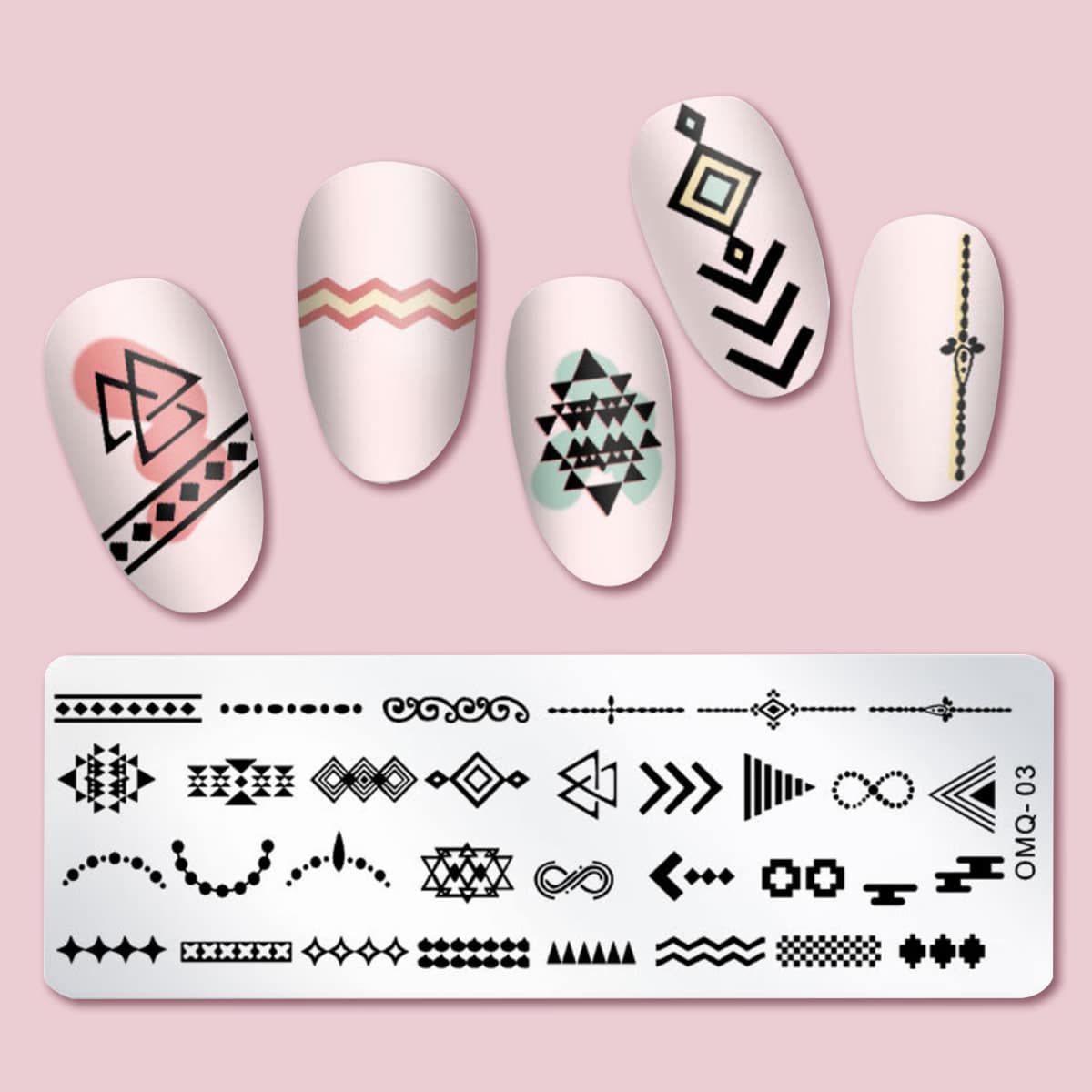 

1pc Geo Nail Art Stamping Scraper, Silver