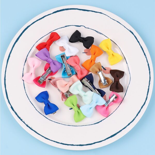 

20pcs Toddler Girls Bow Knot Hair Clip, Multicolor