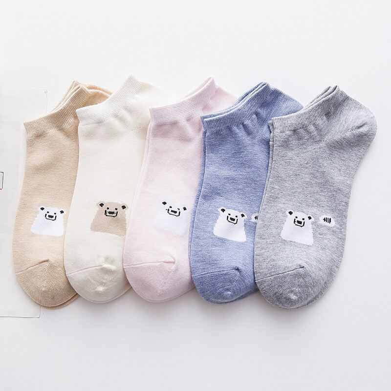

5pairs Cartoon Ankle Socks, Multicolor