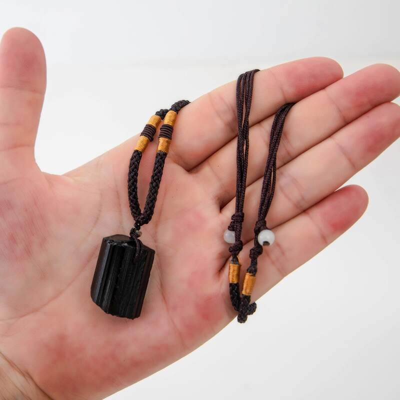 

Stone Pendant Necklace, Black