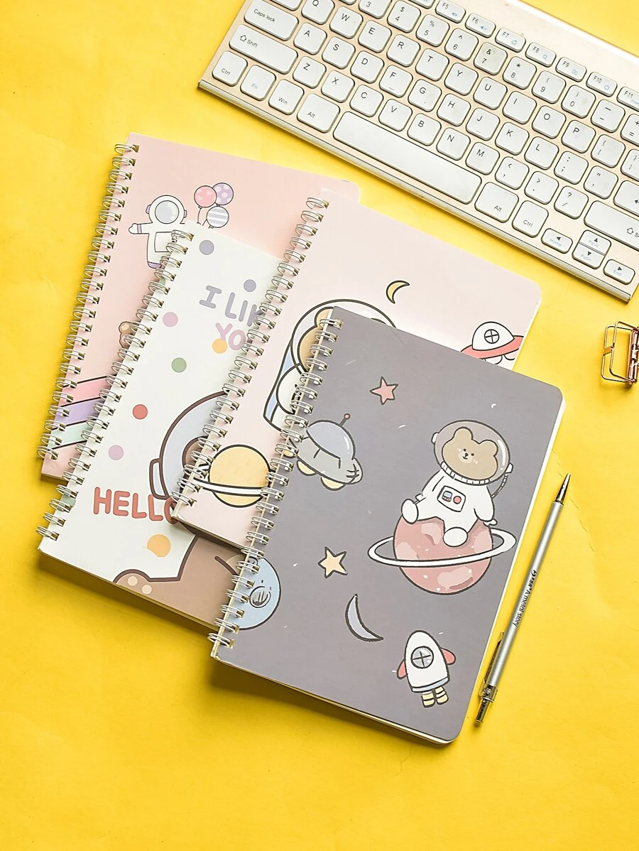 MOKA 1pc Cartoon Graphic Random Notebook - Multicolor - View 1