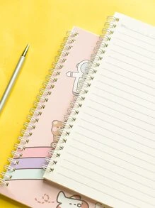 MOKA 1pc Cartoon Graphic Random Notebook - Multicolor - View 3