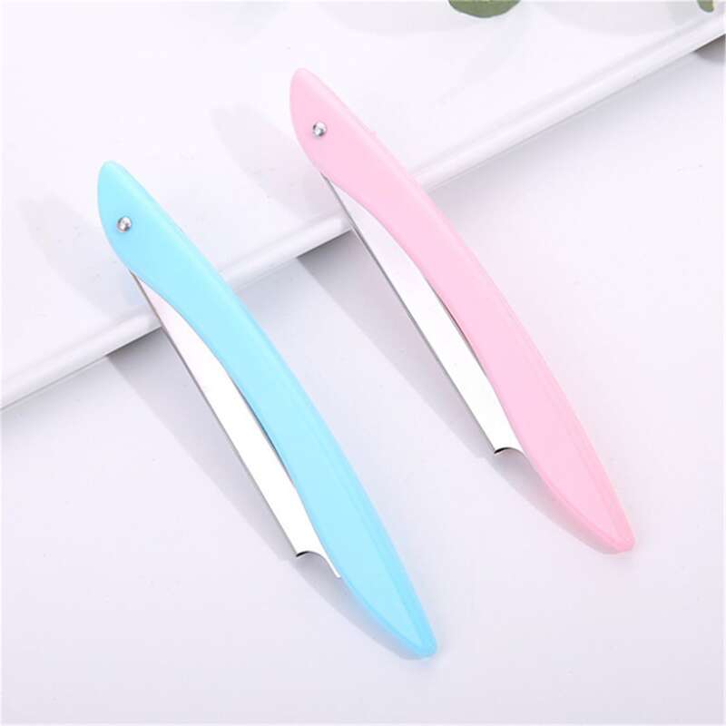 

1pc Random Eyebrow Trimming Handle & 10pcs Knife, Multicolor