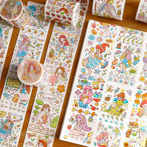 

1roll Cartoon Graphic Random Sticker, Multicolor