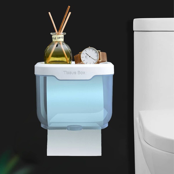 

1pc Wall Mounted Tissue Box, Dusty blue
