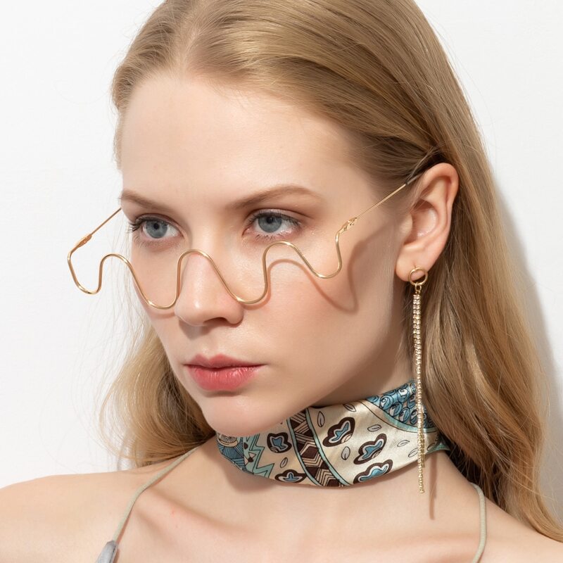 

Scallop Glasses Frame Without Lens, Gold