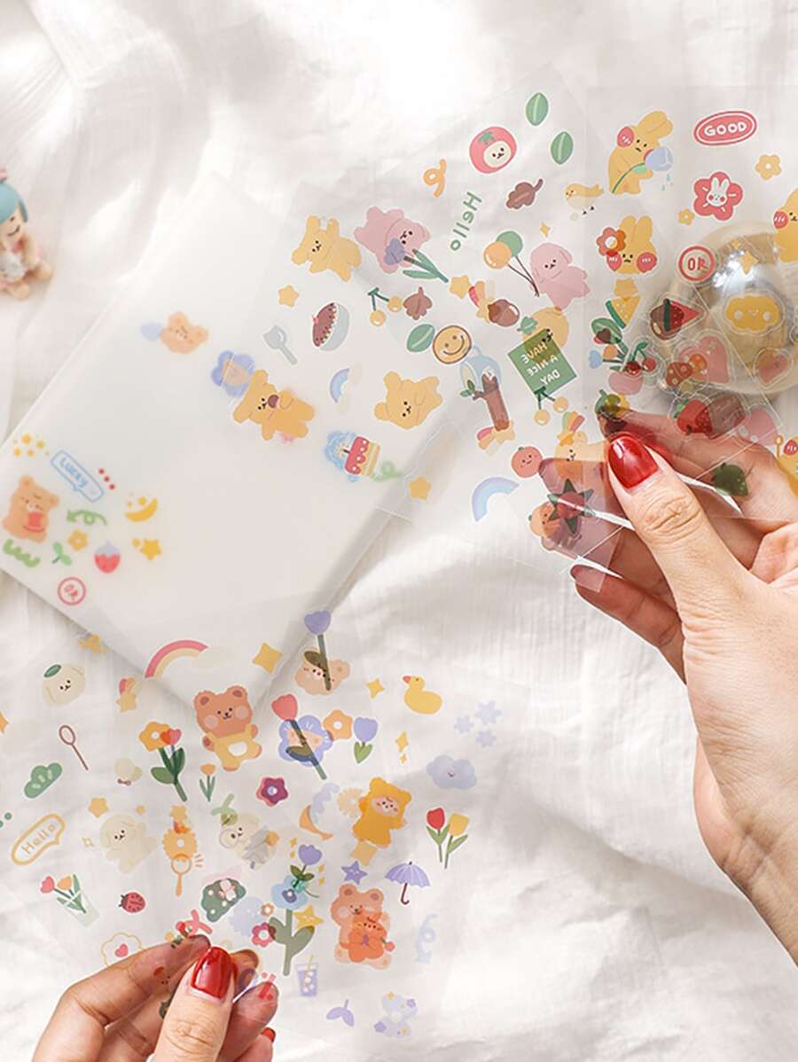 3sheets Cartoon Graphic Random Sticker | SHEIN USA
