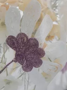 1 pieza Cortina transparente con bolsillo para varilla, bordada y de moda