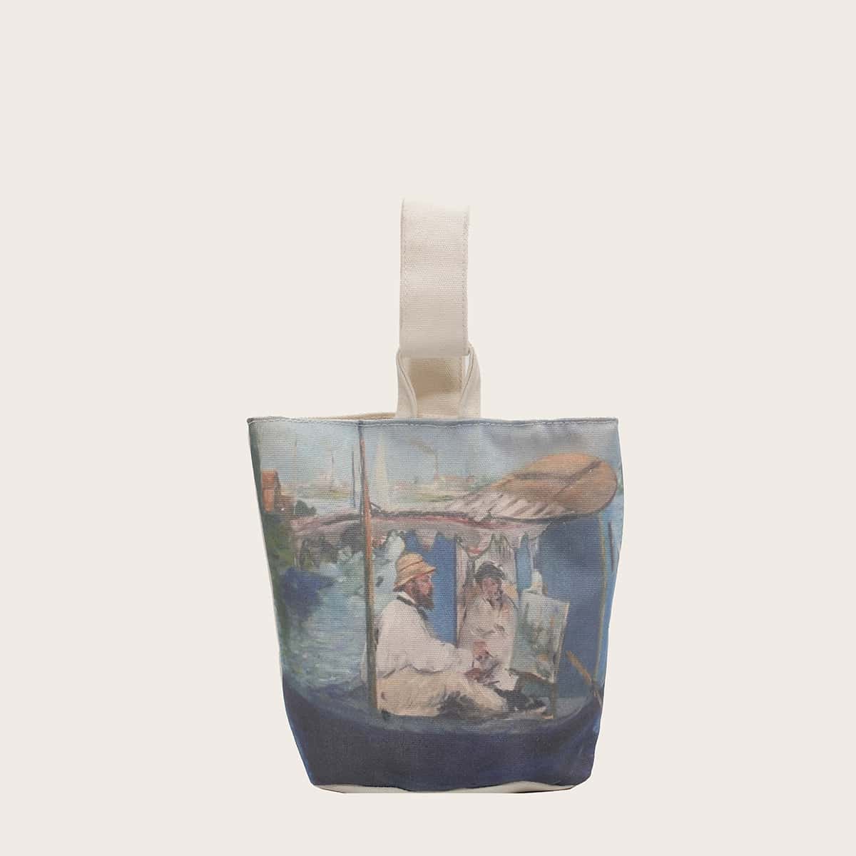 

Painting Satchel Bag, Blue