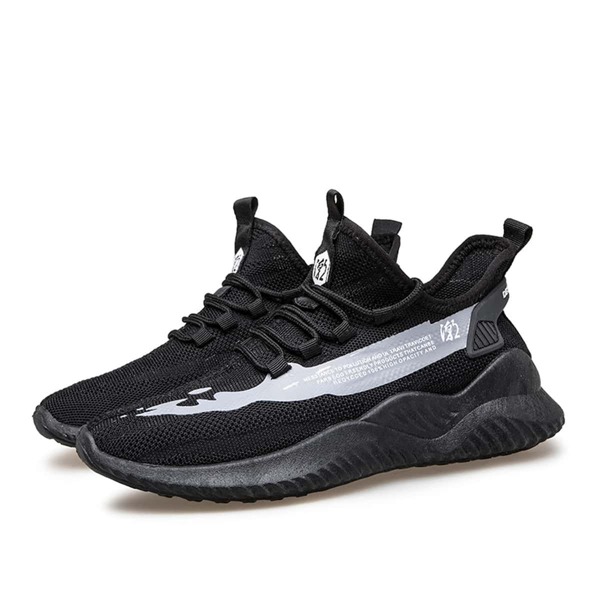 

Men Letter Graphic Lace-up Decor Sneakers, Black