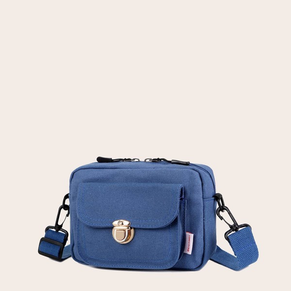 

Push Lock Minimalist Crossbody Bag, Blue