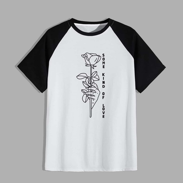 

Men Floral & Slogan Graphic Tee, White