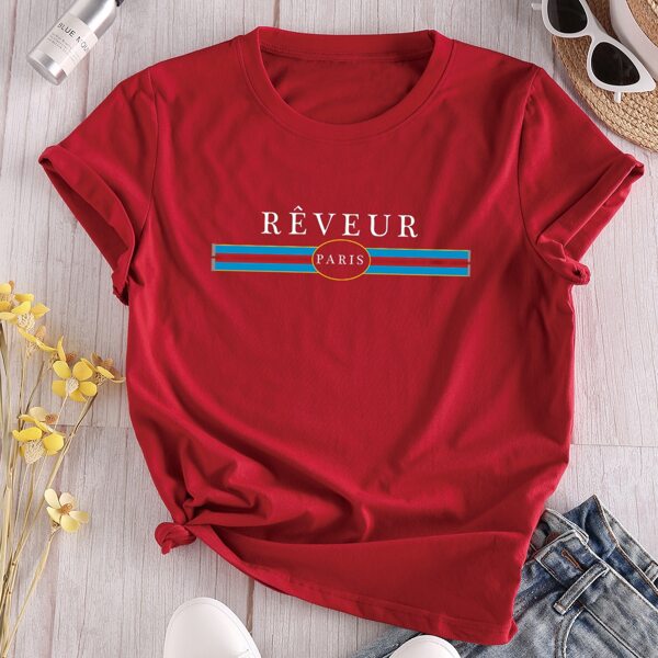 

Letter Graphic Short Sleeve Tee, Burgundy