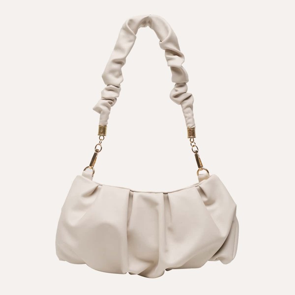 

Minimalist Ruched Bag, Beige