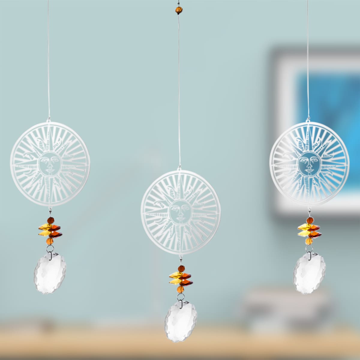 

1pc Sun Wall Hanging, White