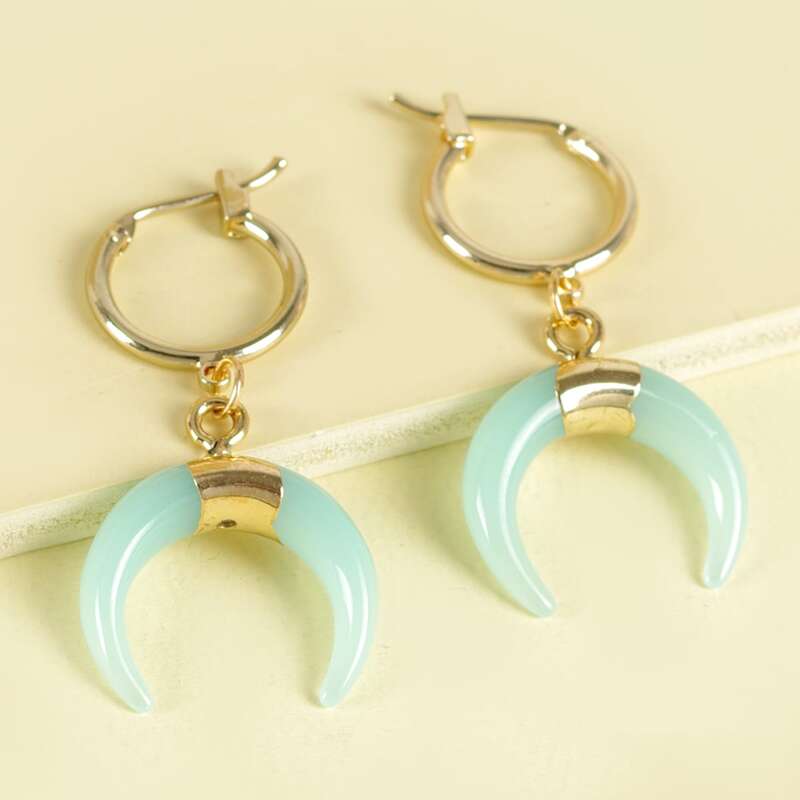 

Moon Drop Earrings, Gold