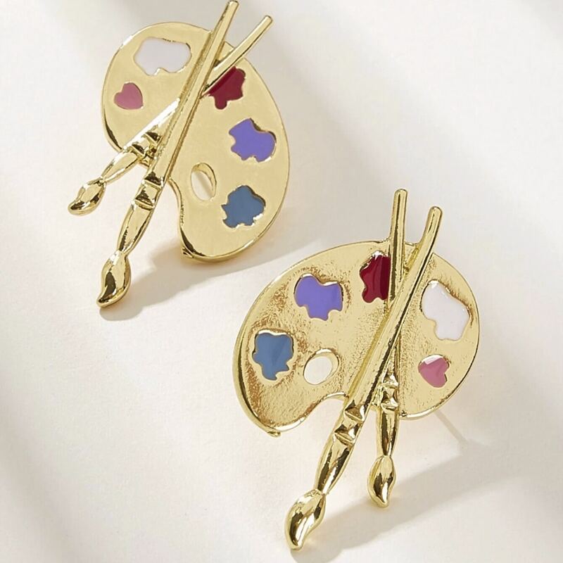 

Drawing Board Stud Earrings, Gold