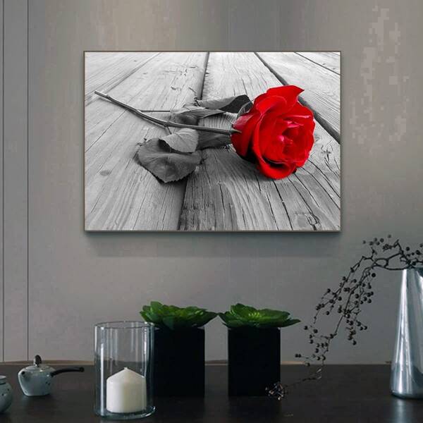 

Rose Print DIY Diamond Unframed Painting, Multicolor