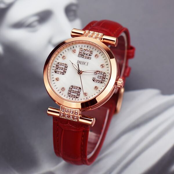 

Rhinestone Decor Water Resistant Quartz Watch