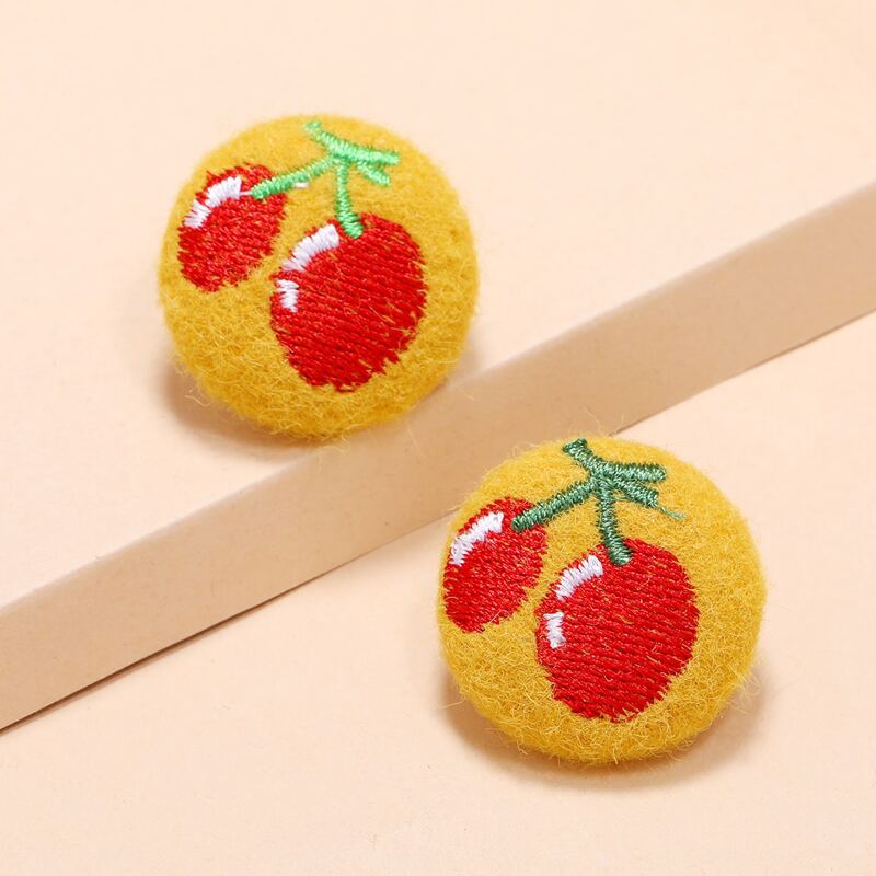 

Cherry Stud Earrings, Red
