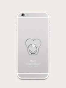 心形手機圓環支架 - 銀色 - 查看 1