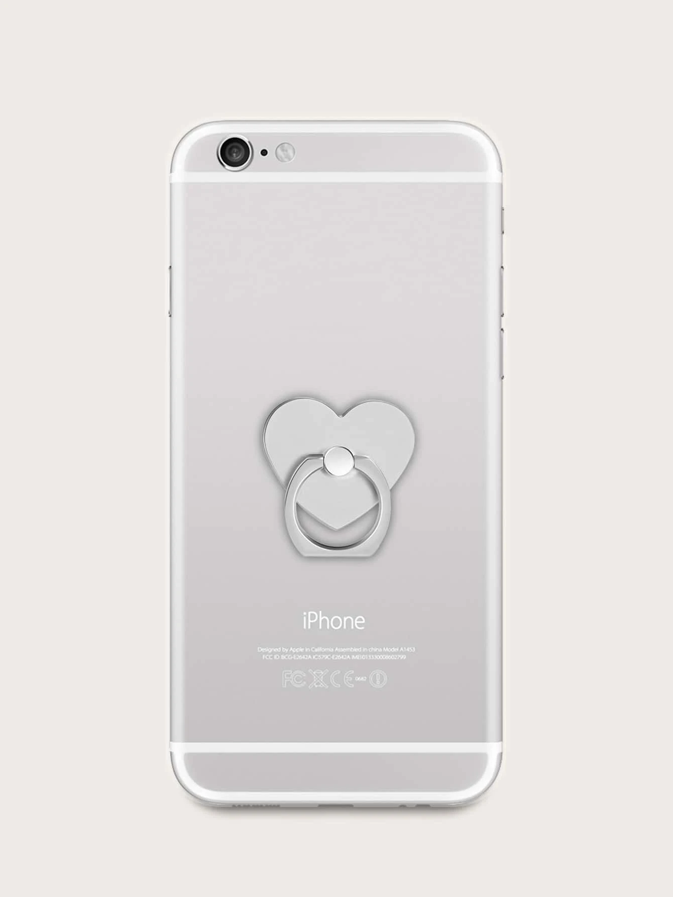 心形手機圓環支架 - 銀色 - 查看 1