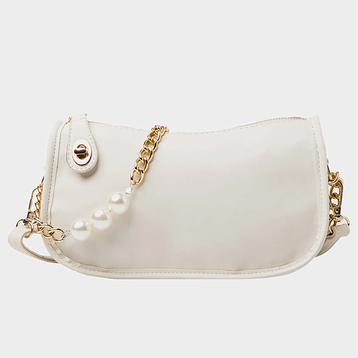 

Solid Chain Crossbody Bag, White