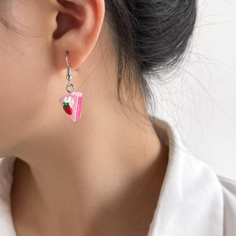 

Cake Drop Earrings, Pink