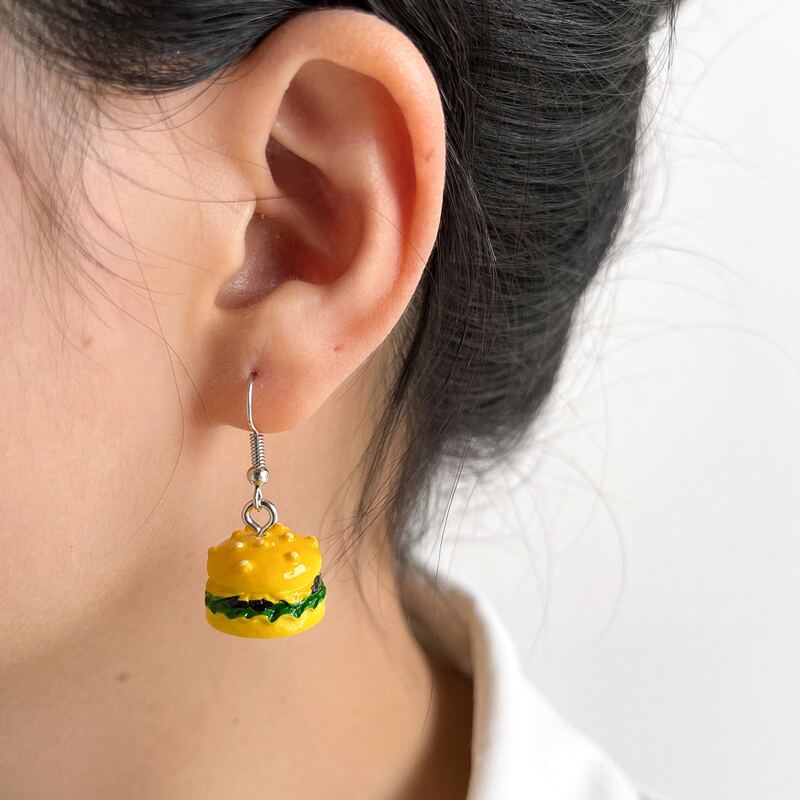 

Hamburger Drop Earrings, Yellow