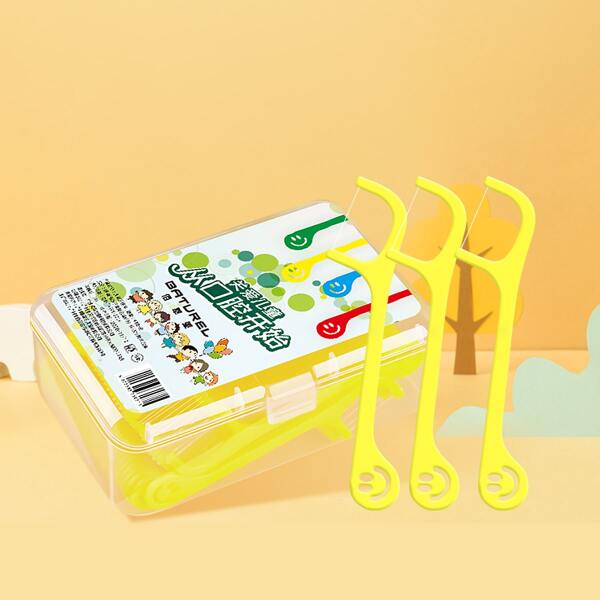 

40pcs Kids Dental Toothpick, Yellow